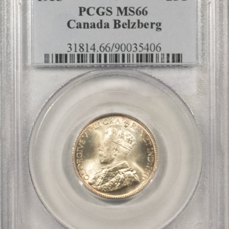 New Certified Coins CANADA 1935 25c, PCGS MS-66 “BELZBERG”, LOW-MINTAGE, CONDITION CENSUS-REALLY PQ!