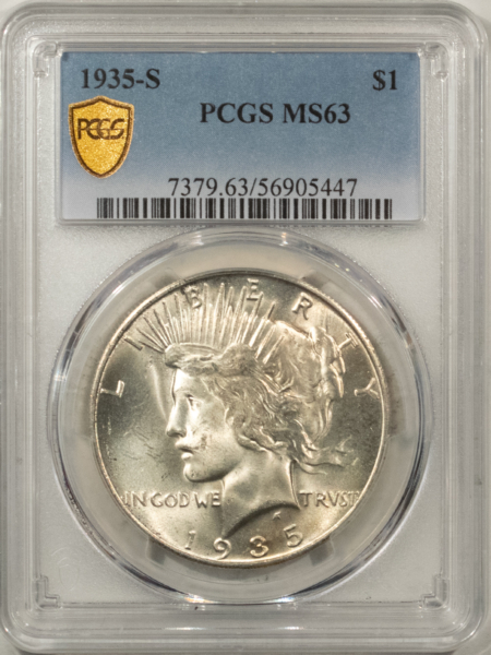 New Certified Coins 1935-S $1 PEACE DOLLAR – PCGS MS-63, FRESH & LOOKS BETTER!