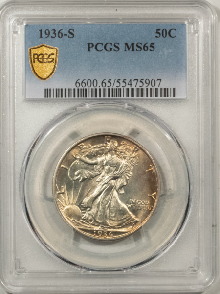 New Certified Coins 1936-S WALKING LIBERTY HALF DOLLAR – PCGS MS-65, PRETTY, PREMIUM QUALITY GEM!