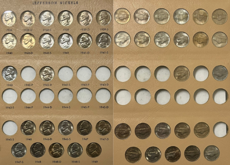 Jefferson Nickels 1938-2002 175 COIN JEFFERSON NICKEL COMPLETE SET CH-GEM BU W/68-02 PROOFS DANSCO