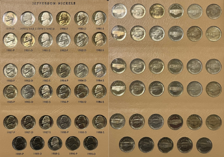 Jefferson Nickels 1938-2002 175 COIN JEFFERSON NICKEL COMPLETE SET CH-GEM BU W/68-02 PROOFS DANSCO