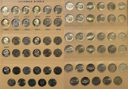 Jefferson Nickels 1938-2002 175 COIN JEFFERSON NICKEL COMPLETE SET CH-GEM BU W/68-02 PROOFS DANSCO