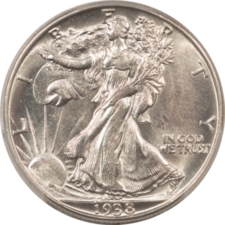 New Certified Coins 1938-D WALKING LIBERTY HALF DOLLAR – PCGS MS-62, BLAST WHITE!