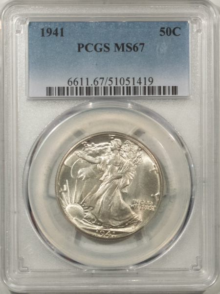 New Certified Coins 1941 WALKING LIBERTY HALF DOLLAR – PCGS MS-67