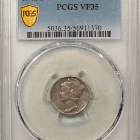 Mercury Dimes 1942/1 MERCURY DIME – PCGS VF-35, KEY-DATE, NICE ORIGINAL!