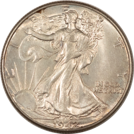 New Store Items 1942 WALKING LIBERTY HALF DOLLAR – HIGH GRADE, NEARLY UNCIRCULATED LOOKS CHOICE!