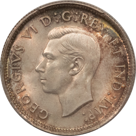 New Certified Coins CANADA 1942 GEORGE VI 25c, PCGS MS-65+, PRISITNE SURFACES, RADIANT SATINY LUSTER