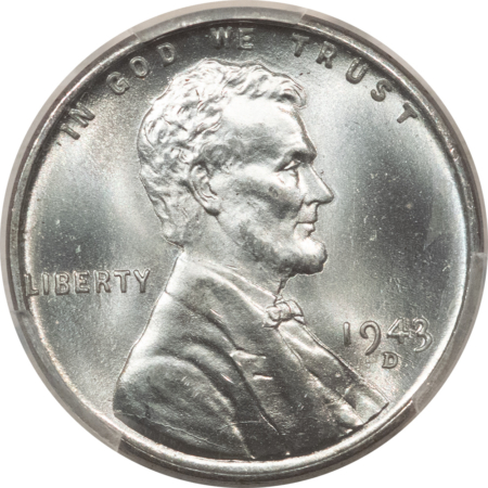 Lincoln Cents (Wheat) 1943-D LINCOLN STEEL CENT – PCGS MS-66, BLAZING!