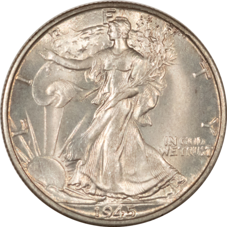 New Store Items 1945-D WALKING LIBERTY HALF DOLLAR – UNCIRCULATED, VIRTUALLY CHOICE!
