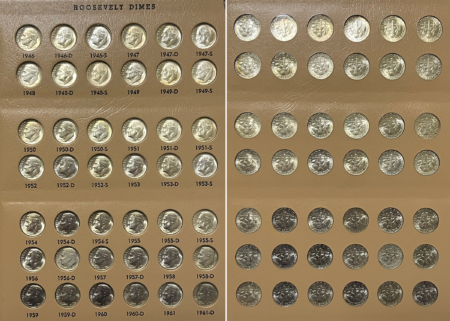 New Store Items 1946-2019 238 COIN ROOSEVELT DIME COMPLETE SET PROOFS/SILVER PROOFS, 96W, DANSCO