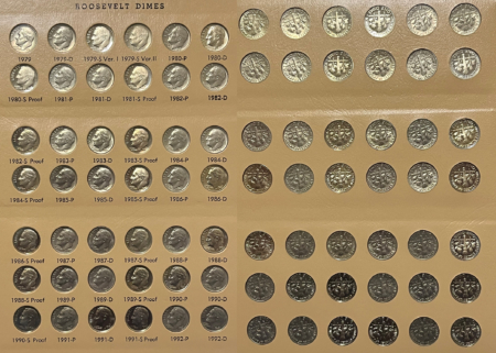 New Store Items 1946-2019 238 COIN ROOSEVELT DIME COMPLETE SET PROOFS/SILVER PROOFS, 96W, DANSCO