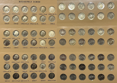 New Store Items 1946-2019 238 COIN ROOSEVELT DIME COMPLETE SET PROOFS/SILVER PROOFS, 96W, DANSCO