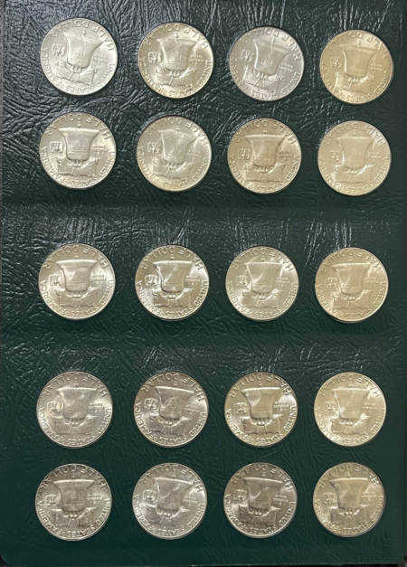Franklin Halves 1948-1963D 35 COIN FRANKLIN HALF DOLLAR SET, INTERCEPT ALBUM, WHITE UNCIRCULATED