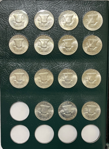Franklin Halves 1948-1963D 35 COIN FRANKLIN HALF DOLLAR SET, INTERCEPT ALBUM, WHITE UNCIRCULATED