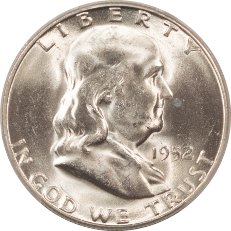 New Certified Coins 1952-S FRANKLIN HALF DOLLAR – PCGS MS-64 FBL, FRESH WHITE TOUGH IN FBL!