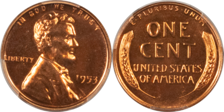 New Certified Coins 1953 5 COIN US SILVER PROOF SET – PCGS PR-67, SUPERB GEM MATCHED SET! RED CENT!