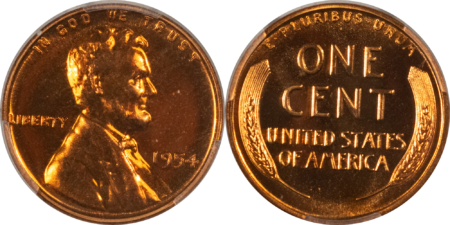 New Certified Coins 1954 5 COIN US SILVER PROOF SET – PCGS PR-67, SUPERB GEM WITH RED CENT!