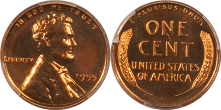 New Certified Coins 1955 5 COIN US SILVER PROOF SET – PCGS PR-67, SUPERB GEM WITH RED CENT!