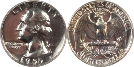 New Certified Coins 1955 5 COIN US SILVER PROOF SET – PCGS PR-67, SUPERB GEM WITH RED CENT!