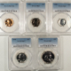New Certified Coins 1957 5 COIN US SILVER PROOF SET – PCGS PR-67, MATCHED SUPERB GEM WITH RED CENT!