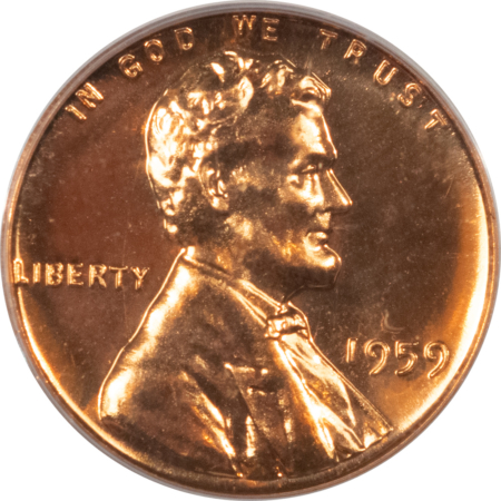 Lincoln Cents (Memorial) 1959 PROOF LINCOLN CENT – PCGS PR-67 RD, OLD GREEN HOLDER!