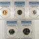 New Certified Coins 1958 5 COIN US SILVER PROOF SET – PCGS PR-67, MATCHED SUPERB GEM WITH RED CENT!
