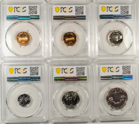 New Certified Coins 1960 6 COIN US SILVER PROOF SET PCGS PR-67 SUPERB GEM, 2 RED CENTS LG & SM DATE