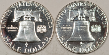 Franklin Halves 1961 PROOF FRANKLIN HALF DOLLARS, LOT/2 – GEM PROOF!