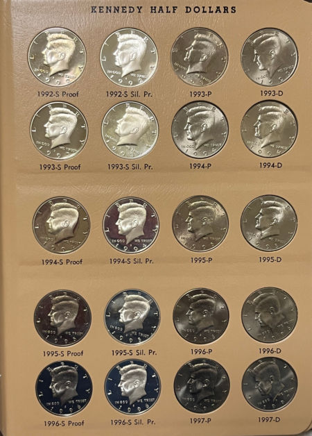 Kennedy Halves 1964-2015 184 COIN KENNEDY HALF DOLLAR SET + EXTRAS, GEM BU/PROOF/SMS W/ DANSCO