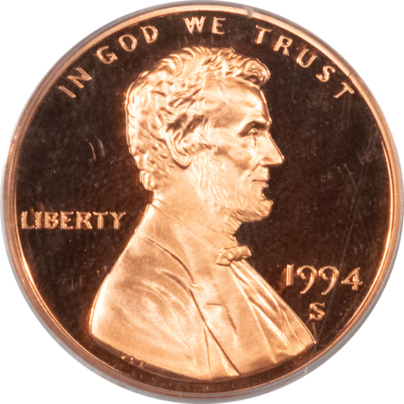 Lincoln Cents (Memorial) 1994-S PROOF LINCOLN CENT – PCGS PR-69 DCAM, DEEP CAMEO