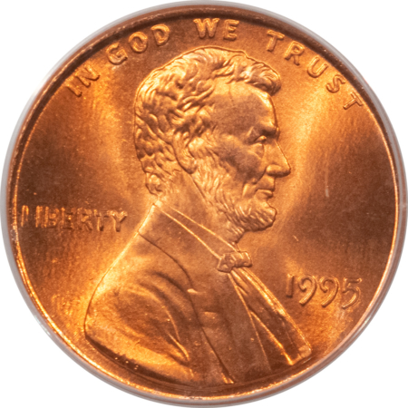 Lincoln Cents (Memorial) 1995 LINCOLN CENT, DOUBLED DIE OBVERSE – PCGS MS-68 RD, RED & PRISTINE!