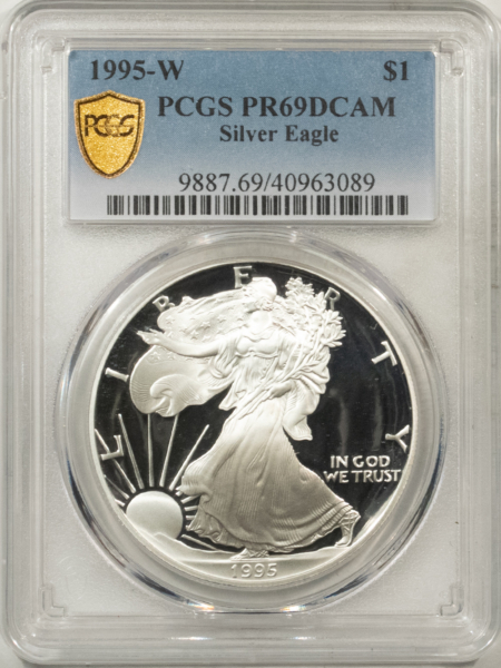 American Silver Eagles 1995-W $1 PROOF AMERICAN SILVER EAGLE 1 OZ .999, PCGS PR-69 DCAM NICE SPOT-FREE!