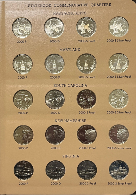 New Store Items 1999-08 P/D/S SILVER STATE QUARTER COMPLETE 200 COIN SET BU/PROOF/SILVER, DANSCO