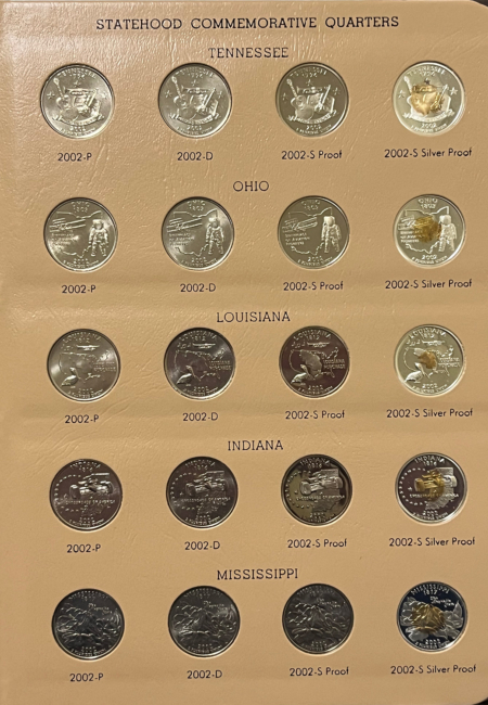 New Store Items 1999-08 P/D/S SILVER STATE QUARTER COMPLETE 200 COIN SET BU/PROOF/SILVER, DANSCO