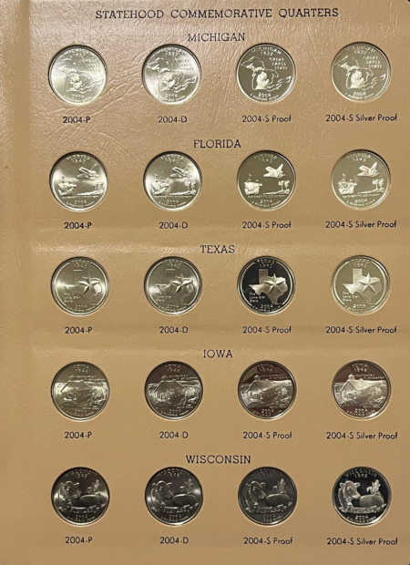 New Store Items 1999-08 P/D/S SILVER STATE QUARTER COMPLETE 200 COIN SET BU/PROOF/SILVER, DANSCO