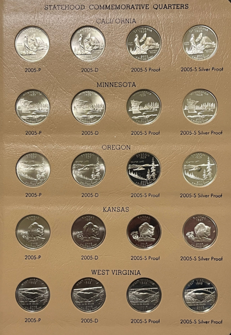 New Store Items 1999-08 P/D/S SILVER STATE QUARTER COMPLETE 200 COIN SET BU/PROOF/SILVER, DANSCO