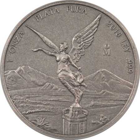 New Store Items 2018-Mo MEXICO ONZA SILVER LIBERTAD – PCGS SP-70, ANTIQUE FINISH!