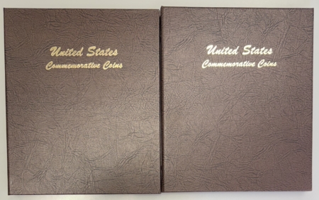 Early Commems DANSCO U.S. COMMEMORATIVE COINS VOL 1 & VOL 2, 4 PAGES EACH, PRISTINE, LIKE-NEW!