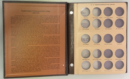 Early Commems DANSCO U.S. COMMEMORATIVE COINS VOL 1 & VOL 2, 4 PAGES EACH, PRISTINE, LIKE-NEW!
