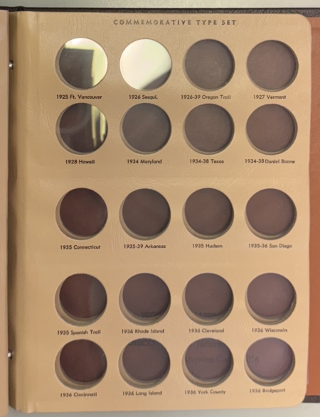 Early Commems DANSCO #7094 UNITED STATES COMEMORATIVE TYPE, 3 PG, 55 SLOT COIN ALBUM-PRISTINE!