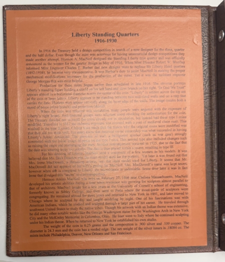 New Certified Coins DANSCO #7132 LIBERTY STANDING QUARTERS, 2 PAGES, VERY LIGHTLY USED & PRISTINE!