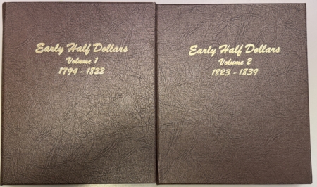 Early Halves 1794-1839 CAPPED BUST HALF DOLLAR DANSCO ALBUMS VOLUMES 1 & 2, #6151, USED, RARE