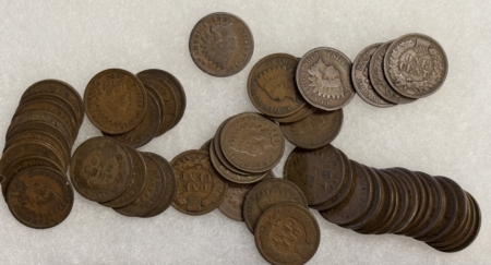 Indian 1890-1909 MIXED DATE INDIAN CENTS, WHOLESALE LOT OF 212, NICE BROWN GOOD/BETTER