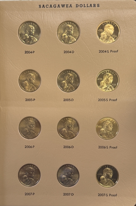 Eisenhower Dollars 2000-2019 60 COIN SACAGAWEA DOLLAR COMPLETE BU/PROOF SET IN DANSCO #8183 ALBUM!