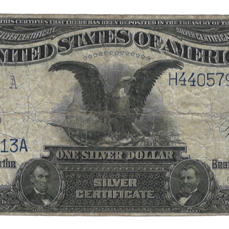 Large Silver Certificates 1899 $1 “BLACK EAGLE” SILVER CERTIFICATE, FR-235, ORIGINAL F/VF