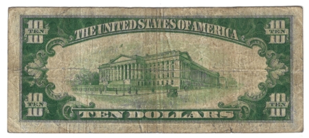 New Store Items 1934 $10 SILVER CERTIFICATE, FR-1701, abt VF