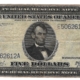 Large Federal Reserve Notes 1914 $5 FEDERAL RESERVE NOTE, RICHMOND, FR-860, ORIGINAL VF