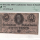 Confederate Notes 1864 $10 CONFEDERATE STATES OF AMERICA, T-68, pp F, PMG CH UNC-63 EPQ!