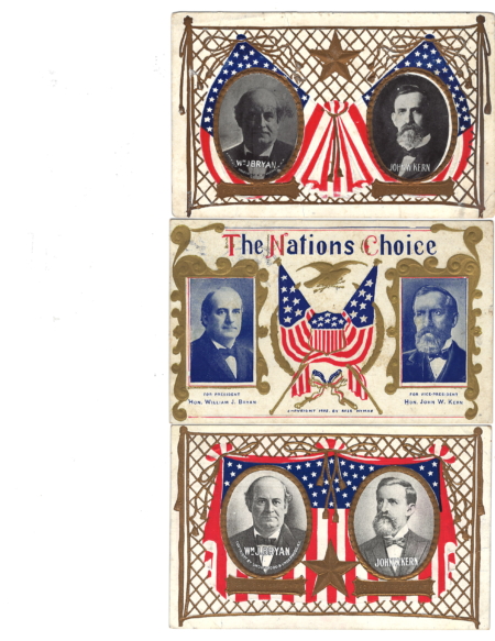 New Store Items 9 DIFFERENT 1908 BRYAN-KERN CAMPAIGN POSTCARDS-EXC OVERALL CONDITION & GRAPHIC!
