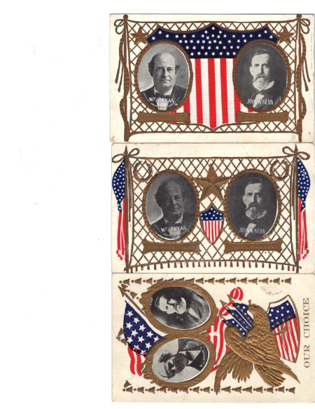 New Store Items 9 DIFFERENT 1908 BRYAN-KERN CAMPAIGN POSTCARDS-EXC OVERALL CONDITION & GRAPHIC!